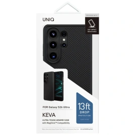 Чехол Uniq Keva Tough Aramid Protective Case для Samsung S26 Ultra Carbon Black (GS26UHYB-KEVAMCBLK)