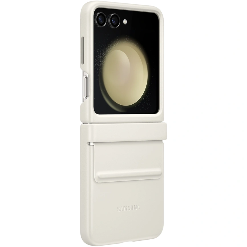 Чехол Samsung Series для Galaxy Z Flip 5 Flap Eco-Leather Case Creme фото 1