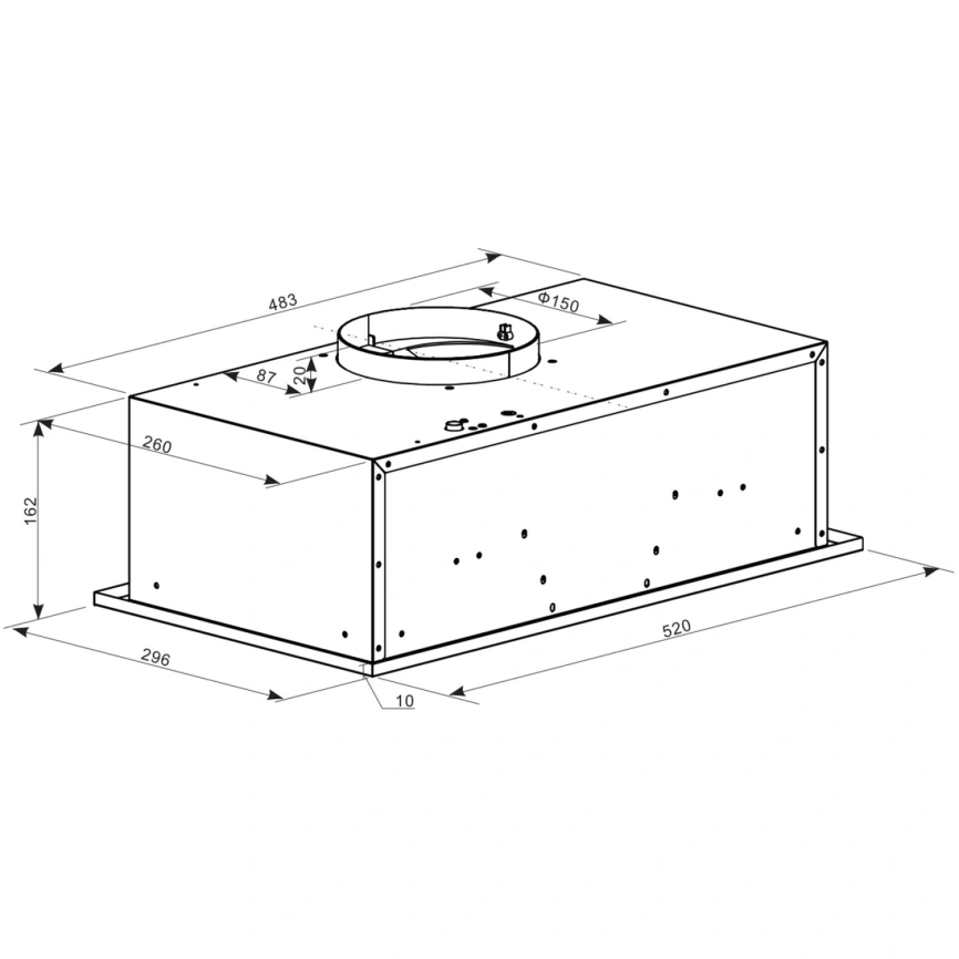 Встраиваемая вытяжка Weissgauff BOX 600 PB IX Stainless Steel фото 7