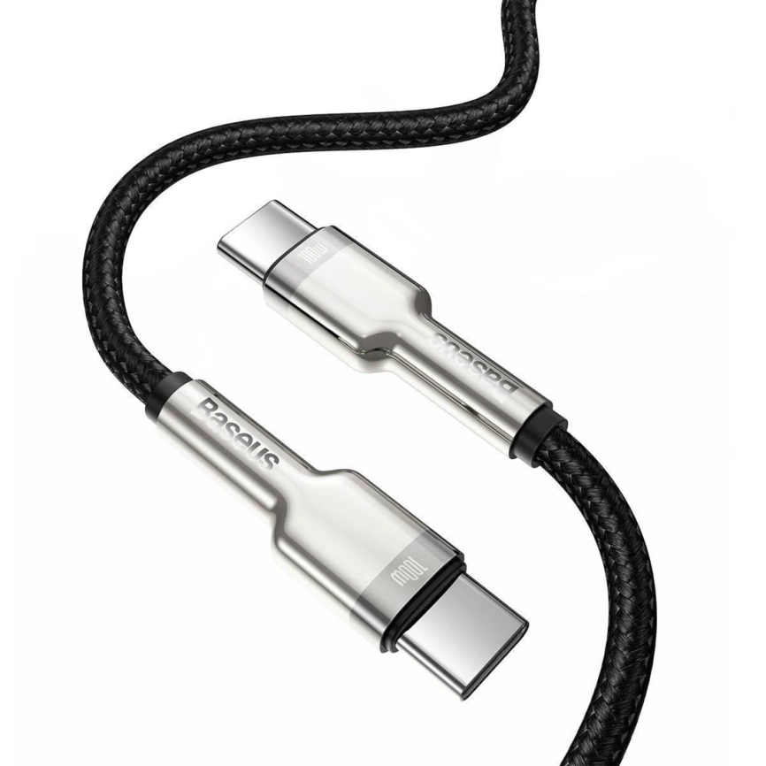 Кабель Baseus USB-C/USB-C 100W 1m CATJK-C01 Black фото 2
