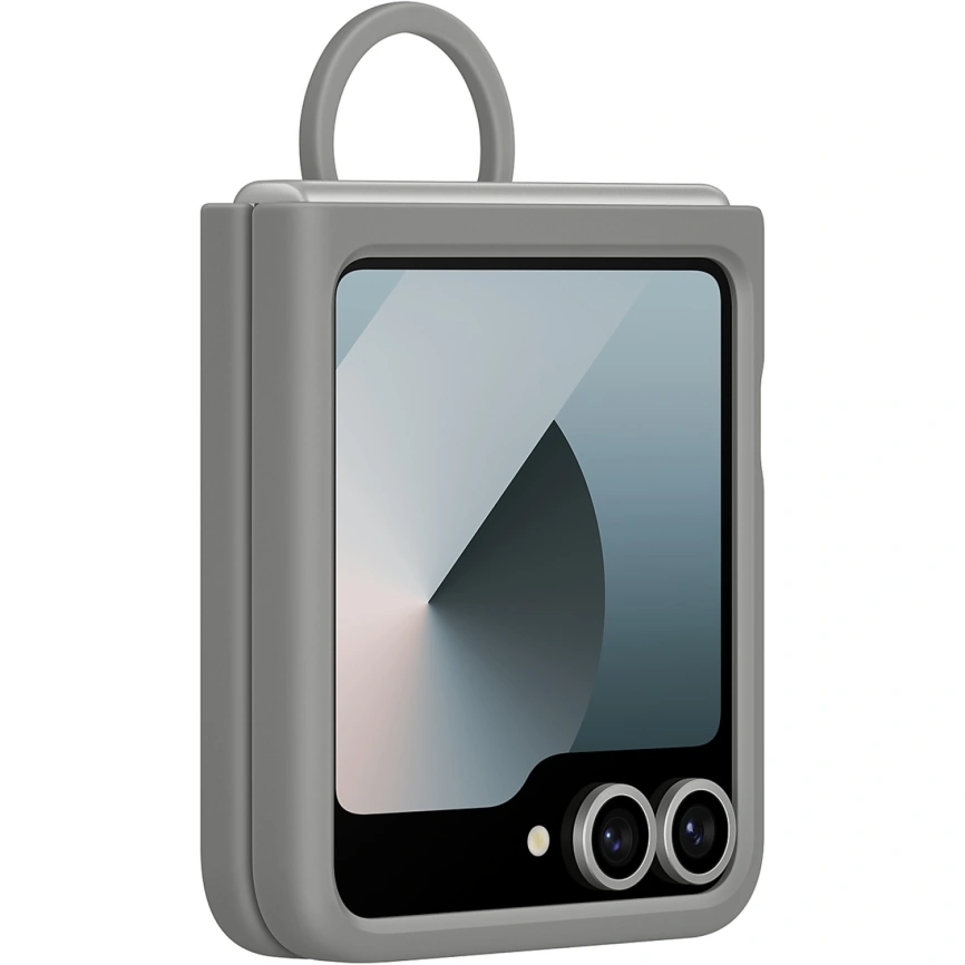 Чехол Samsung Silicone Case with Ring для Galaxy Z Flip6 Gray фото 1