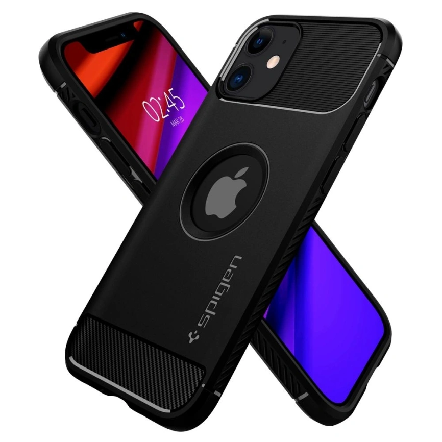 Чехол Spigen Rugged Armor для iPhone 12 Mini ( ACS01743) Black фото 2