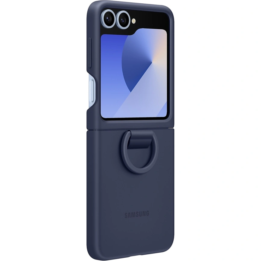 Чехол Samsung Silicone Case with Ring для Galaxy Z Flip6 Blue фото 4